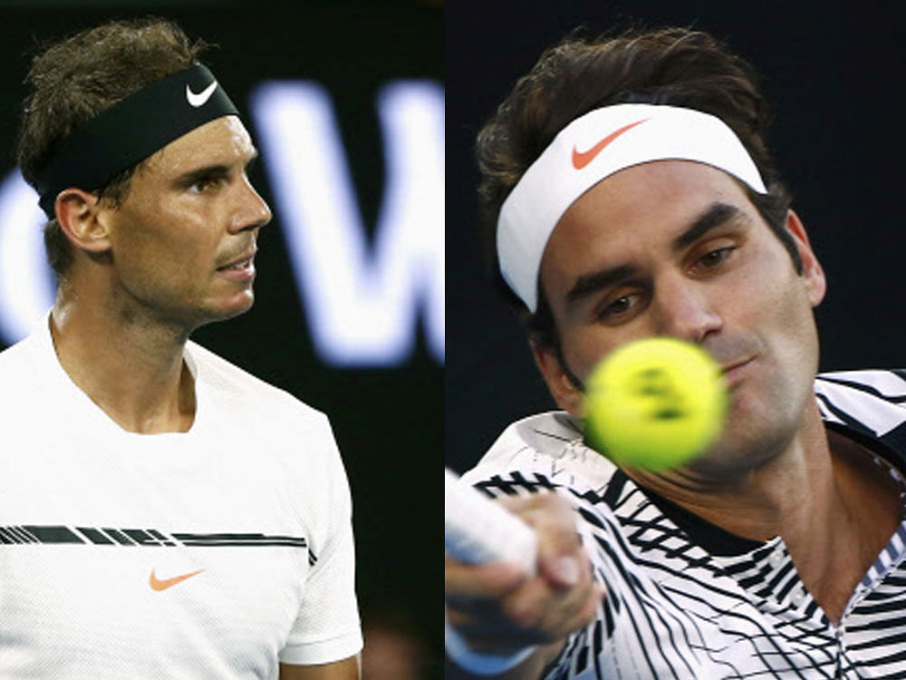 Spain's Rafael Nadal and Roger Federer. Reuters photos