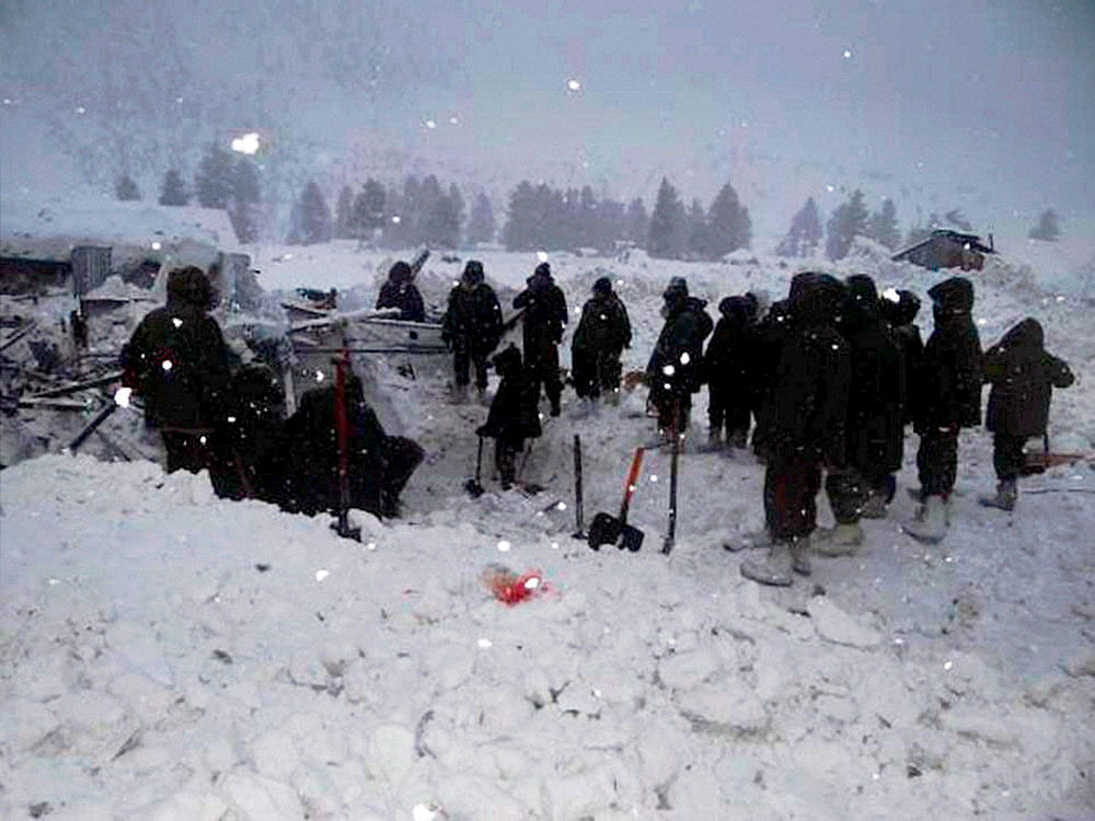 Earlier, four members of a family and an army officer were killed in other avalanches in north Kashmir on Wednesday. Kashmir has been witnessing one of the most severe winters in recent years. The state has been experiencing heavy snowfall across the region for the past five days. Authorities have issued a high danger avalanche warning and already advised residents in mountainous areas not to venture out. PTI photo