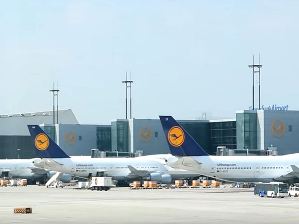 Frankfurt airport, Germany. Screen grab.