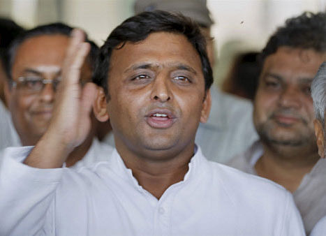 Akhilesh also talked of his party's alliance with the Congress in the rally. PTI File Photo.