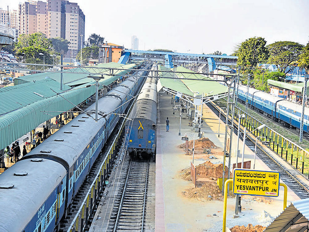 Bengaluru Cantonment and Yeshwantpur stations are among 25 railway stations which are proposed in the budget to be redeveloped into world-class stations in 2017-18. dh file Photo