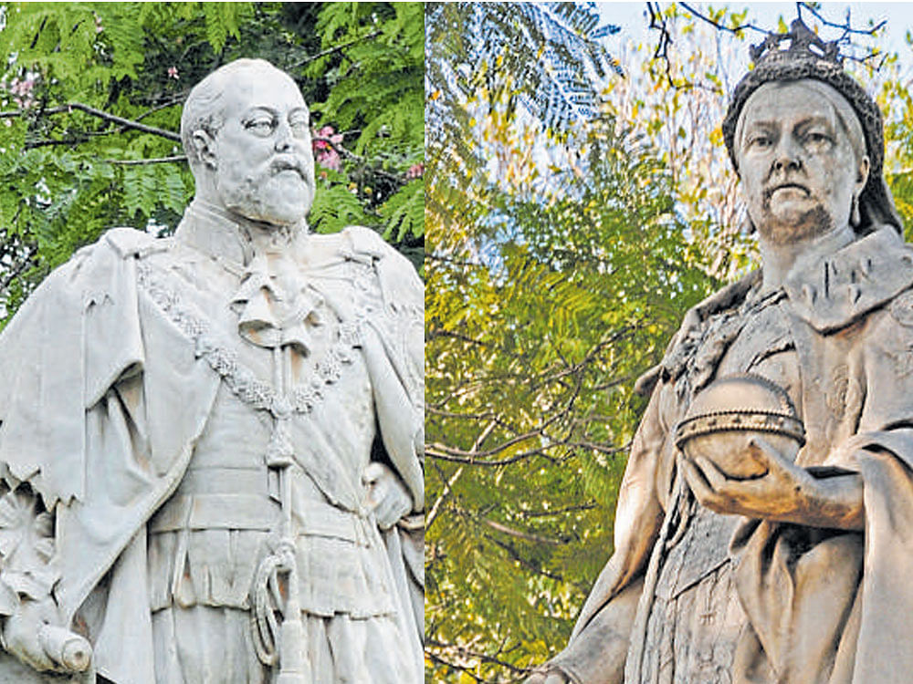 The statue of King Edward VII was installed in the Cubbon Park in 1919 and that of Queen Victoria in 1906. The renovation of the statues is being taken up for the first time after their installation. DH PHOTO