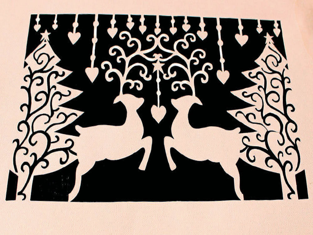 Agnisha's paper-cutting designs are inspired from nature.