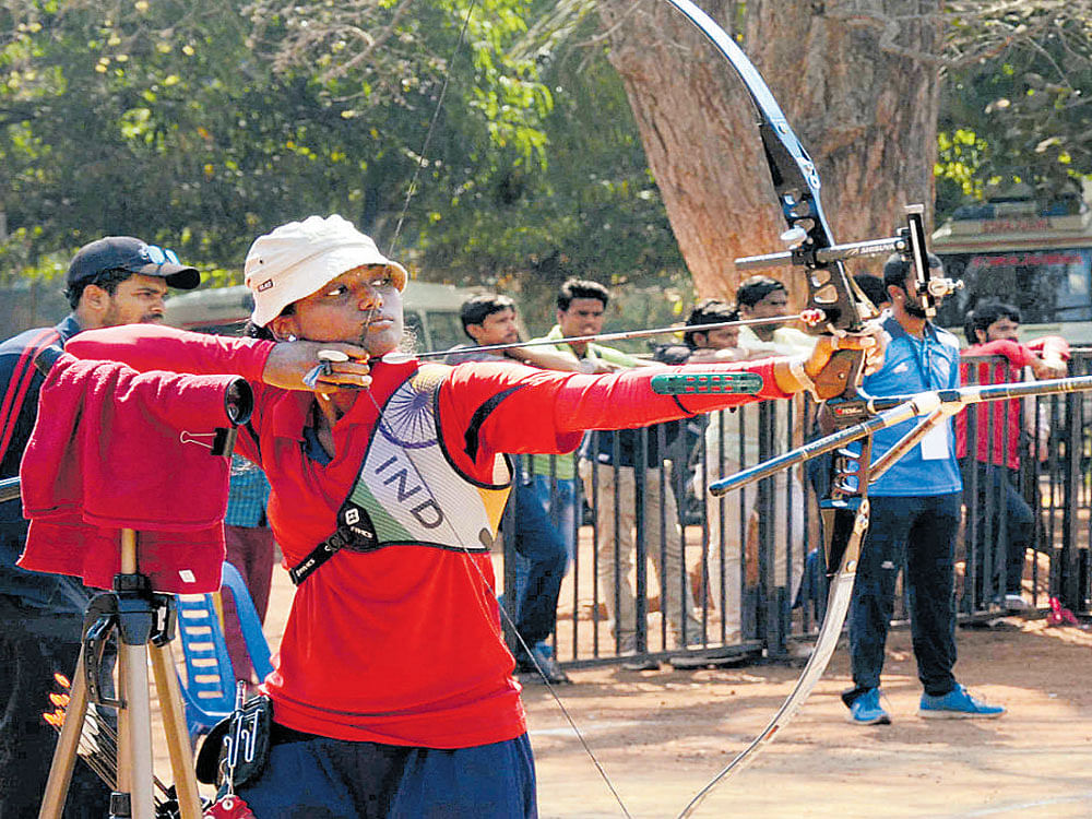 Monisha Shankar hit paydirt in archery competitions, clinching individual title.