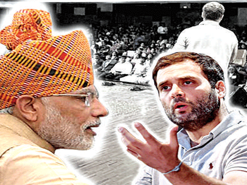 Prime Minister Narendra Modi and Congress vice president Rahul Gandhi. File Photo.