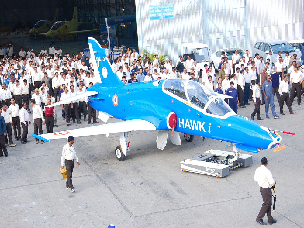The advanced Jet Trainer Hawk-i will be displayed at Aero India 2017. DH File Photo.