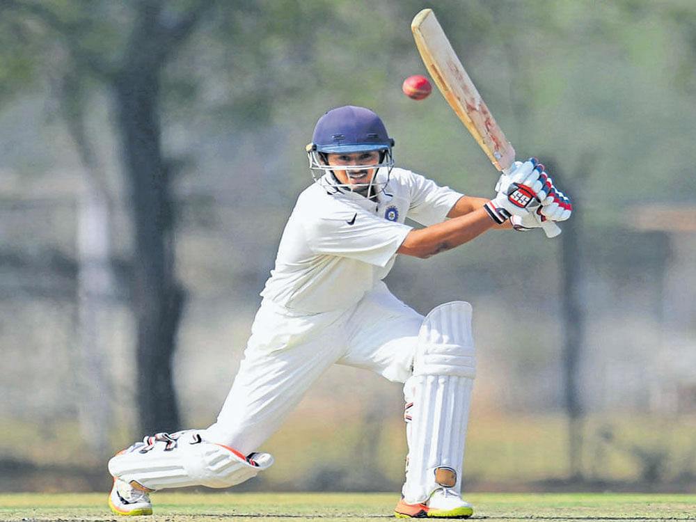 making merry: India 'A' batsmen Priyank Panchal struck a ton  against Bangladesh in Hyderabad on Monday. AFP