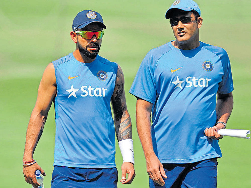 brains trust The Virat Kohli-Anil Kumble combination has worked well for India so far, with the team notching up a series of impressive wins. AFP