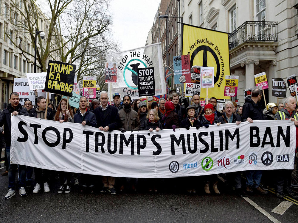A US federal appeals court has unanimously declined to reinstate Donald Trump's controversial executive order to temporarily ban refugees and people from seven majority-Muslim nations, prompting the President to call the judgement as a 'political decision'. AP/PTI file photo