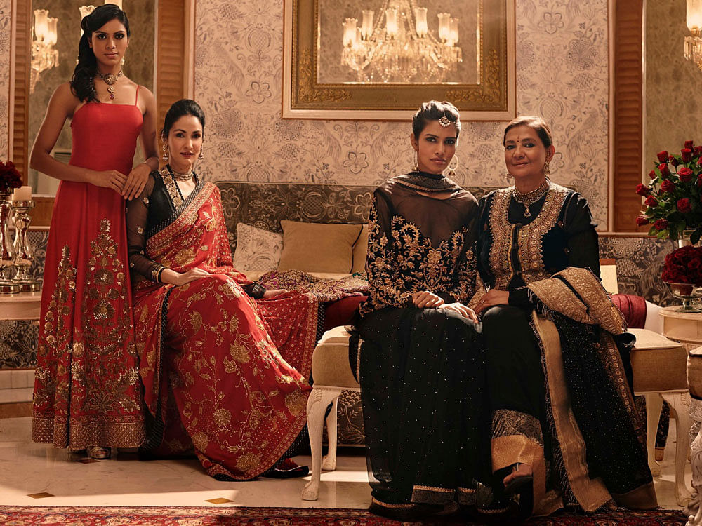 The bridal line this season is inspired by traditional zardozi embroidery and kanjeevarams incorporated with contemporary designs and motifs in a range of saris, suits and lehngas.