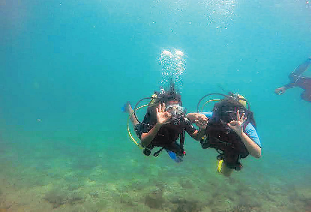 More Bengalureans are exploring beach destinations with all its adventure activities.  (Above) Neha Paranjpe scubadiving in Hikkaduwa beach in Sri Lanka.