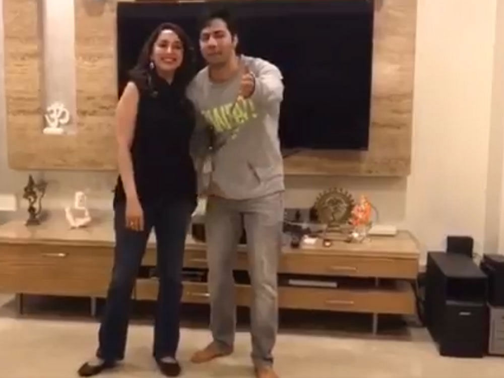 Actor Varun Dhawan has revealed that as a kid he danced with Madhuri Dixit in a bus.  Screengrab