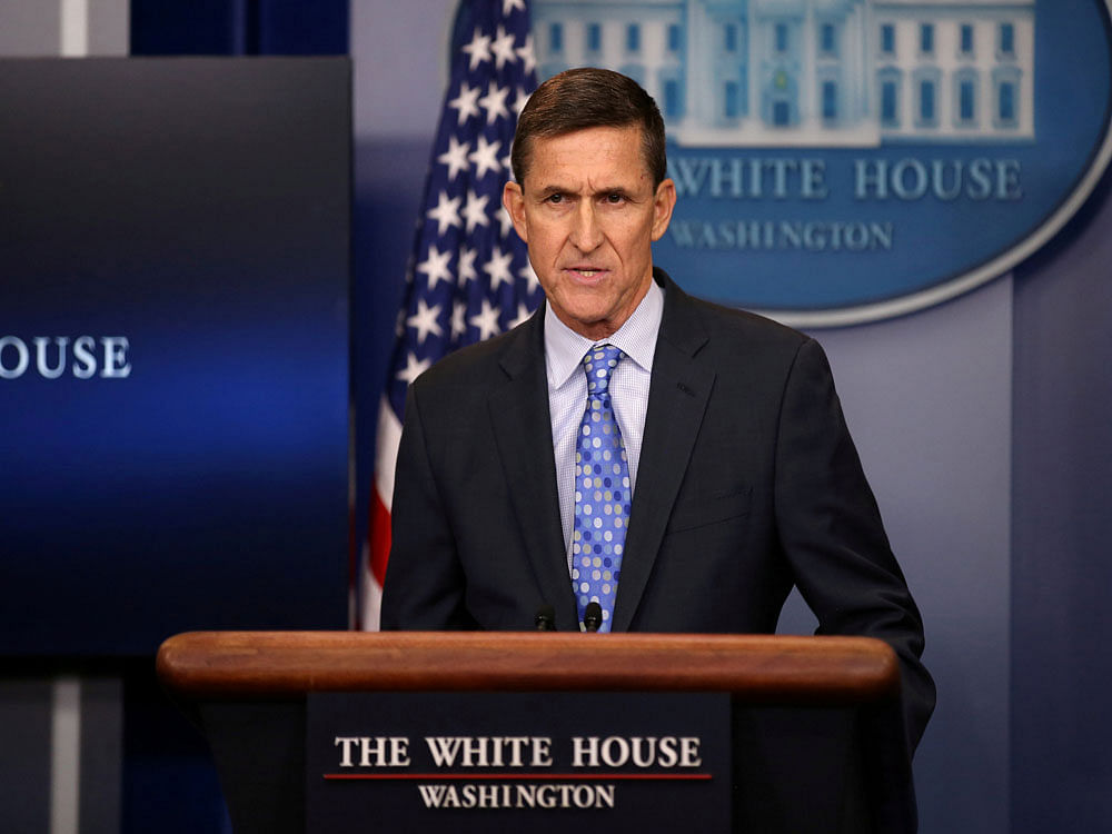 National security adviser General Michael Flynn delivers a statement daily briefing at the White House in Washington U.S. Reuters file photo