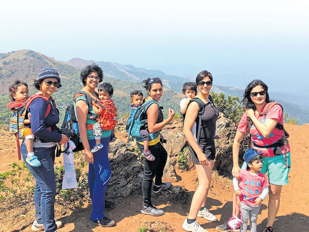 adventurous group Jayasmitha Dutta with Anokhi, Ridhima Goel with Eesha, Reshma Rakesh with Pritwin, Srividhya N with Laya and Niveditha T S with Raaghav.