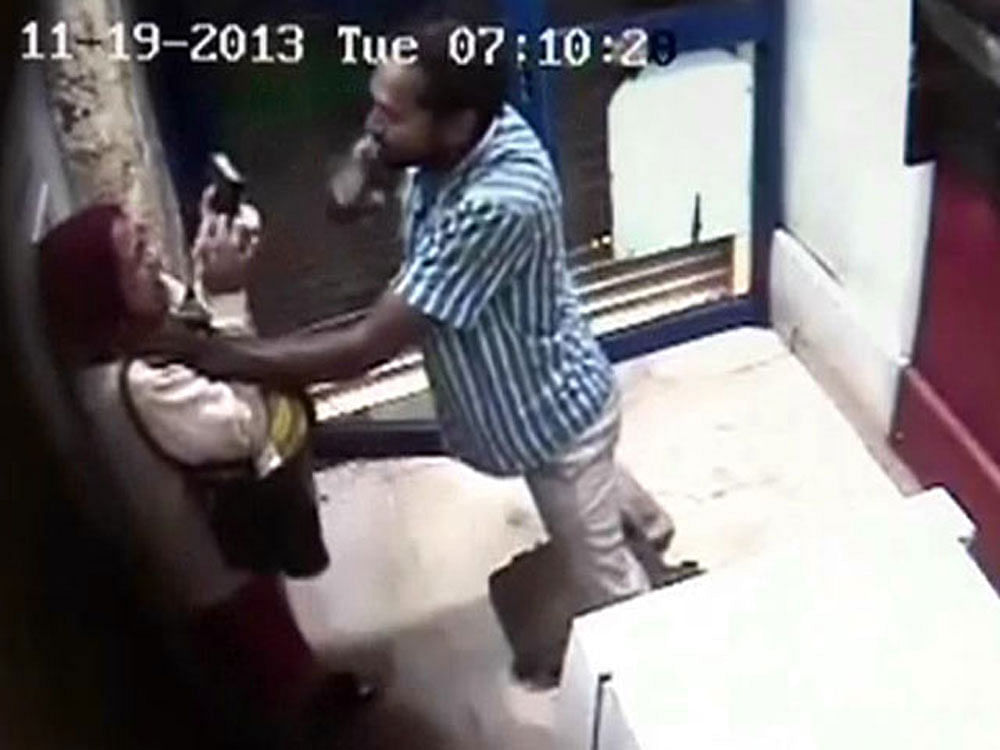CCTV&#8200;footage of the attack on Jyothi Uday on November 19, 2013
