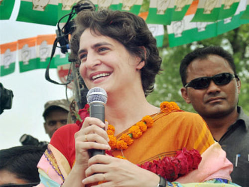 She is expected to be present alongside her older brother and Congress vice president Rahul Gandhi at two rallies -at the Government Inter College Ground, Rae Bareli, and at the Baburiya Ground in Maharajganj in Rae Bareli Parliamentary constituency. PTI file photo