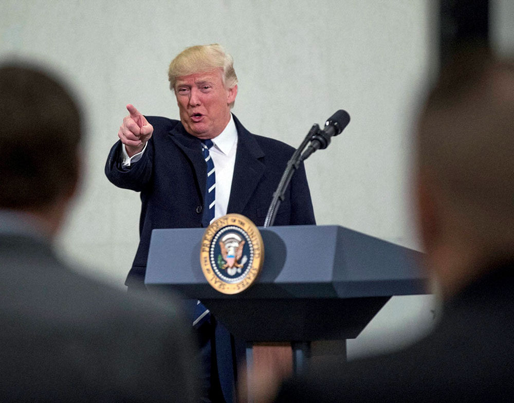 Trump said that in the first few weeks, his administration has taken major steps to remove wasteful regulations and get people back to work. PTI Photo