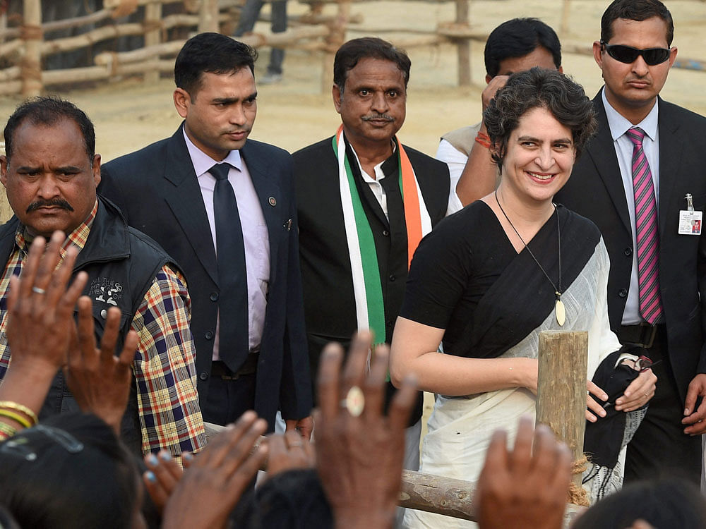 BJP today targeted Priyanka Gandhi Vadra over her poll campaign in Rae Bareli for the Congress-SP alliance, saying it was unfortunate that she was seeking votes for those accused of 'rape and murder'. PTI Photo