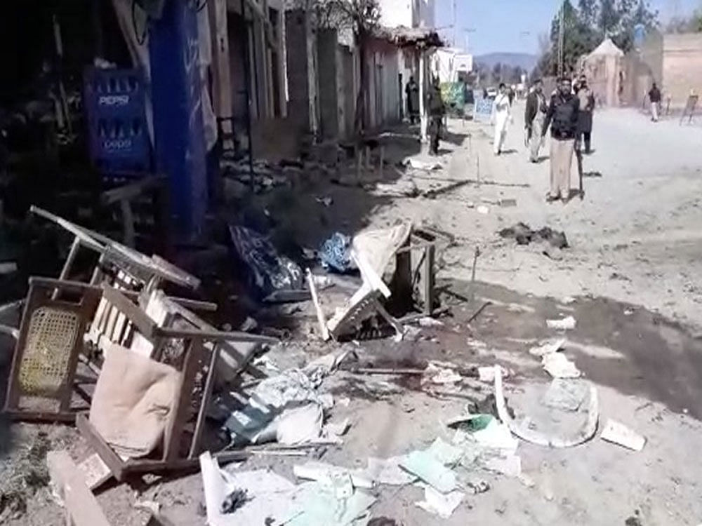 The terrorists resorted to indiscriminate firing after the blasts in Tangi town of Charsadda district, they said. Picture courtesy Twitter