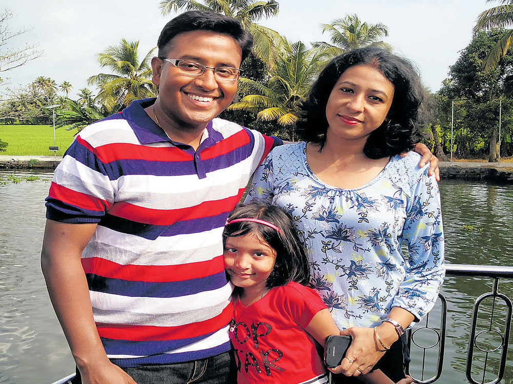 content Sandip and Arundhati with their daughter Anwesha.