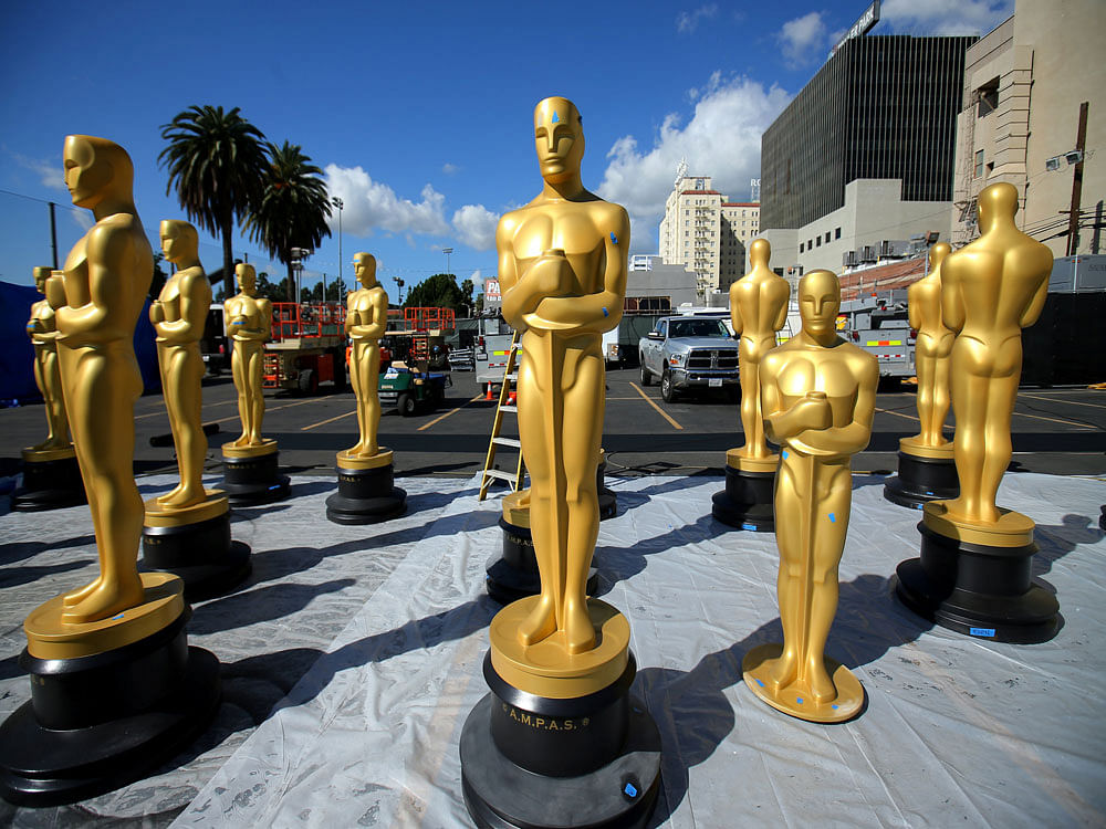 Oscar statues wait for a fresh coat of gold paint as preparations begin for the 89th Academy Awards in Hollywood. Reuters file photo