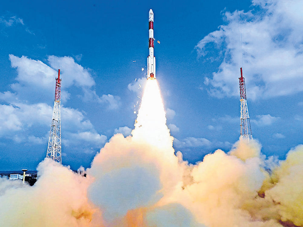 biggest launch ISRO recently launched 104 satellites on-board PSLV-C37 from Sriharikota . PHOTO CREDIT:&#8200;PTI