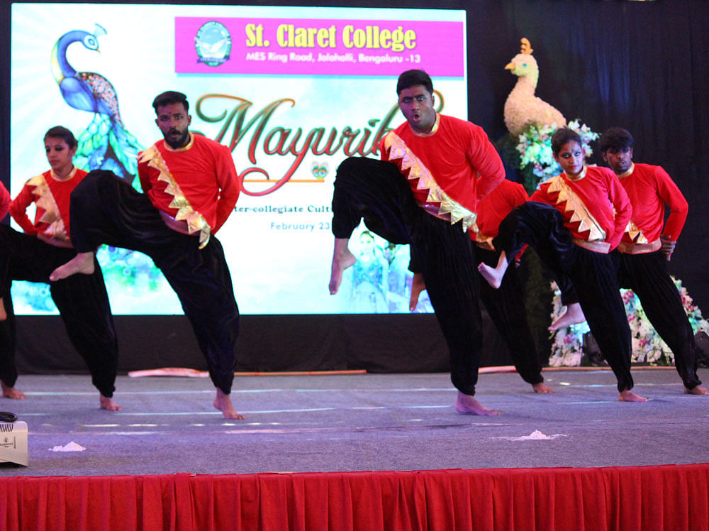 ENERGETIC: Students performing a dance number.
