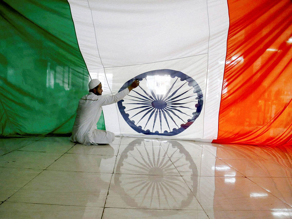 The tricolour, measuring 36 metres in length and 24 metres in width will be inaugurated on Sunday, Amritsar district Public Relations Officer Sher Jung Singh told DH. PTI file photo
