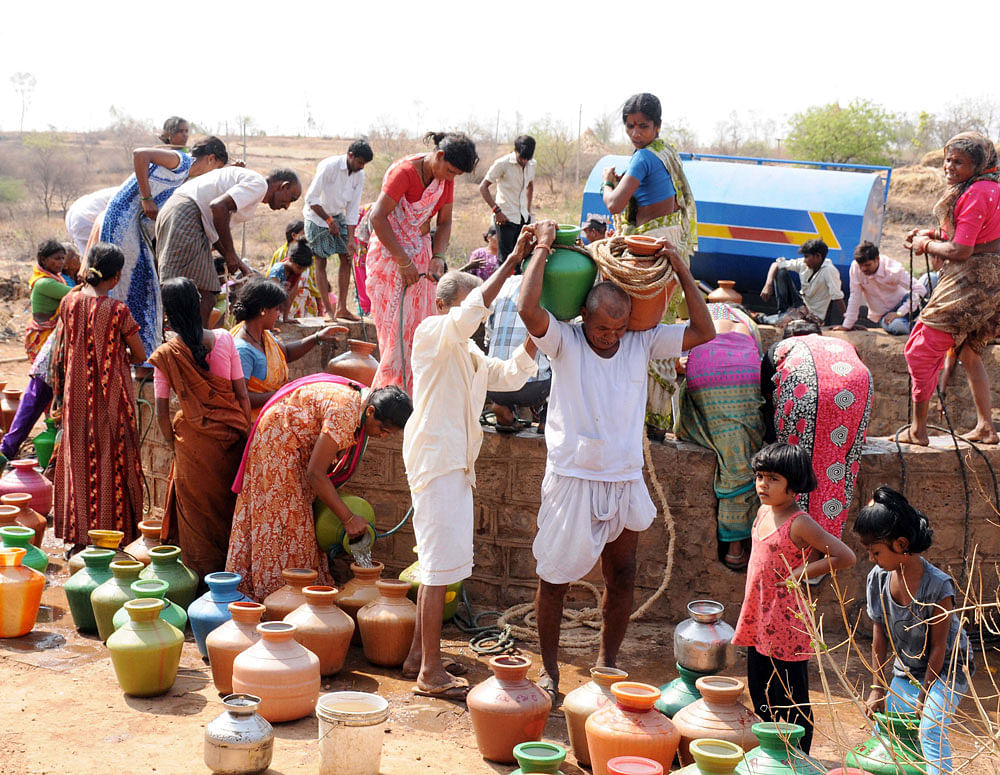Of the total 60,248 habitations in the state, 27,638 are getting water fully and 30,722 partially. Water in as many as 1,860 habitations has been found to have high fluoride and arsenic contents. DH&#8200;File photo