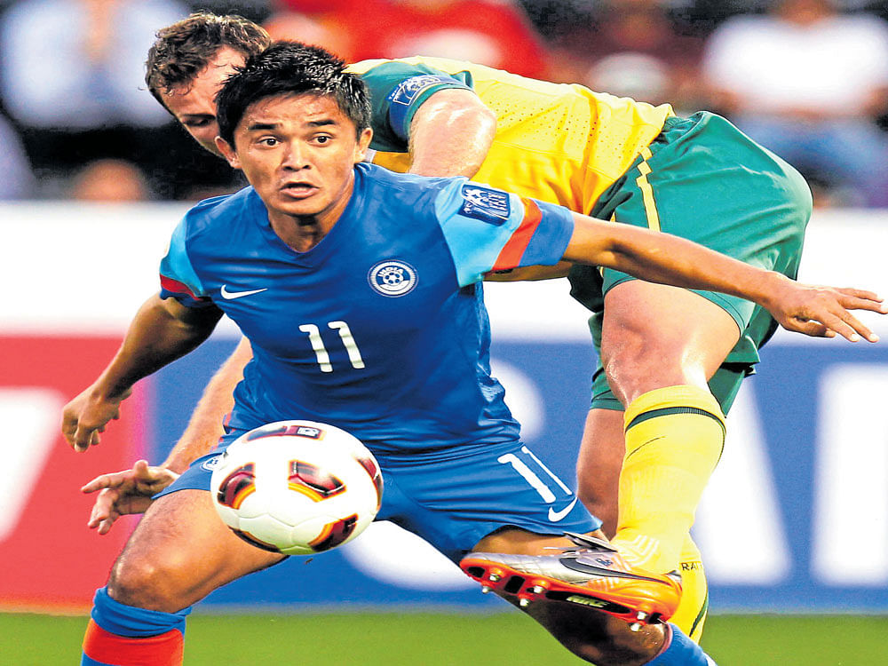 record-breaker: Sunil Chhetri is the highest-ever scorer among Indians in the country's top division football league.