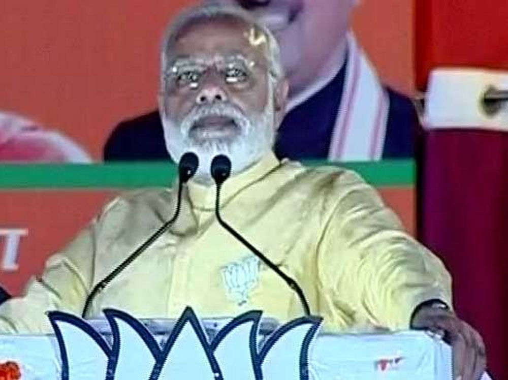 Speaking at Bharuch in South Gujarat at the dedication function of ONGC Petro additions Ltd plant, Modi said that India was the shining spot on a turbulent global map.