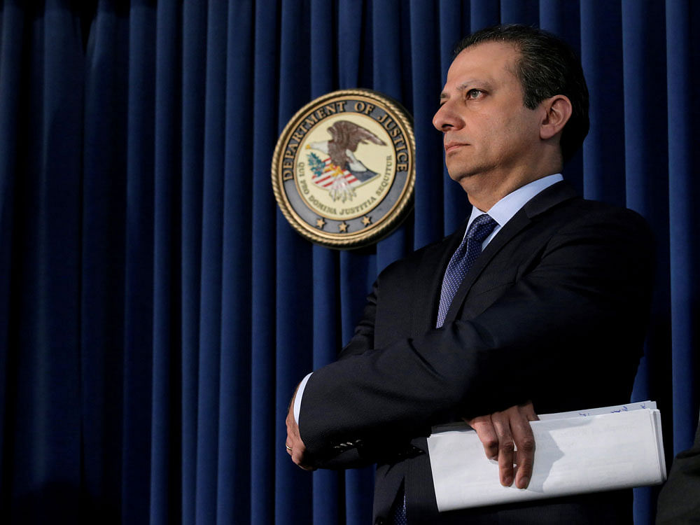 Bharara, 48, one of the most high-profile federal prosecutors in the US known for crusade against corruption, had been asked by the acting deputy attorney general a day earlier to immediately submit his resignation. Reuters File Photo.
