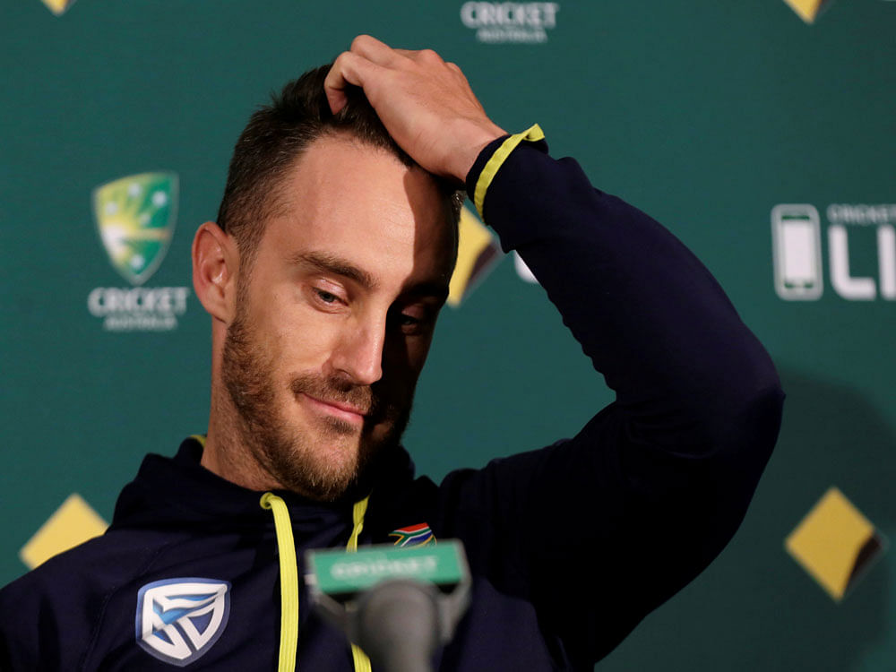 Du Plessis was fined his match fee during a Test against Australia in November last year for sucking on a mint and rubbing saliva into the ball. Reuters File Photo