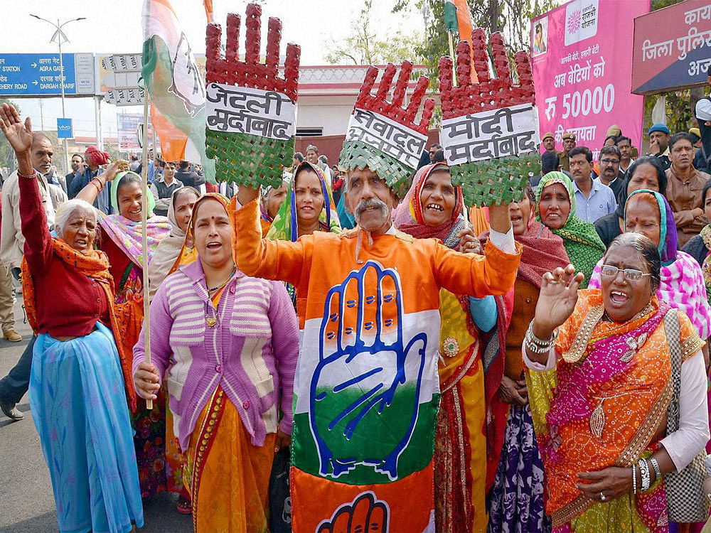 Bleak chances of revival for Congress in UP. PTI file photo