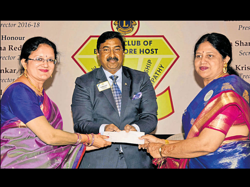 good initiative Lions Club of Bangalore Host President Alka Shah, International Director Vijaya Kumar Raju and Zone Chairman Kalpana Jayaram.