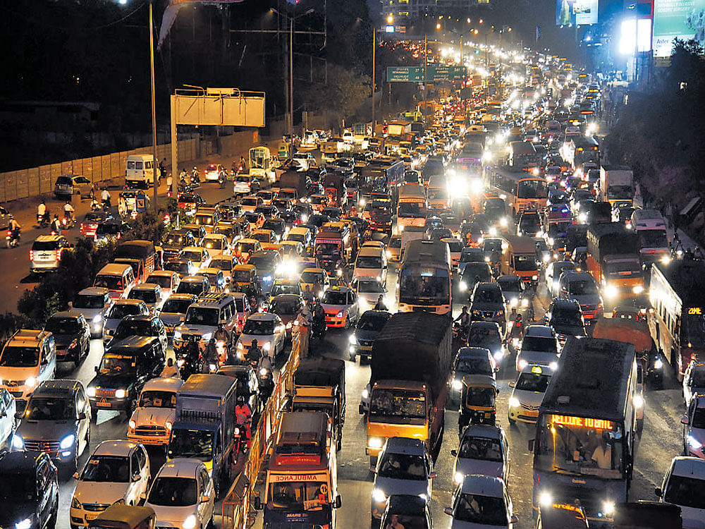 TIMELY STEP The Budget proposal to widen the Hebbal flyover has been welcomed by many Bengalureans. DH PHOTO