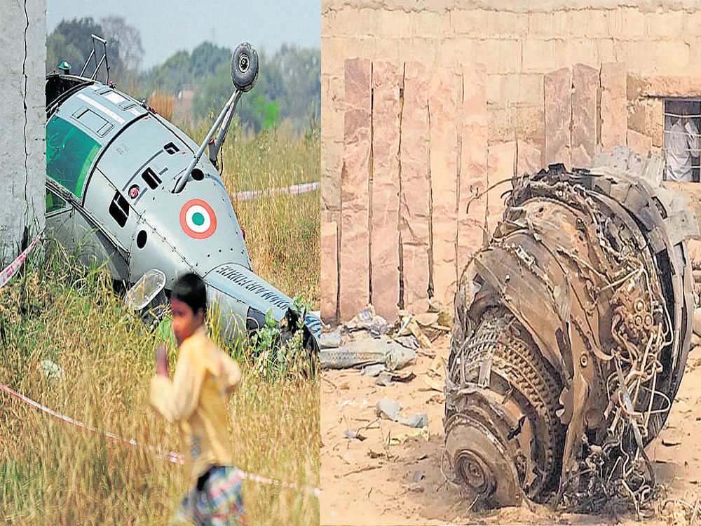 IAF's Sukhoi, copter crash on same day. AFP photo