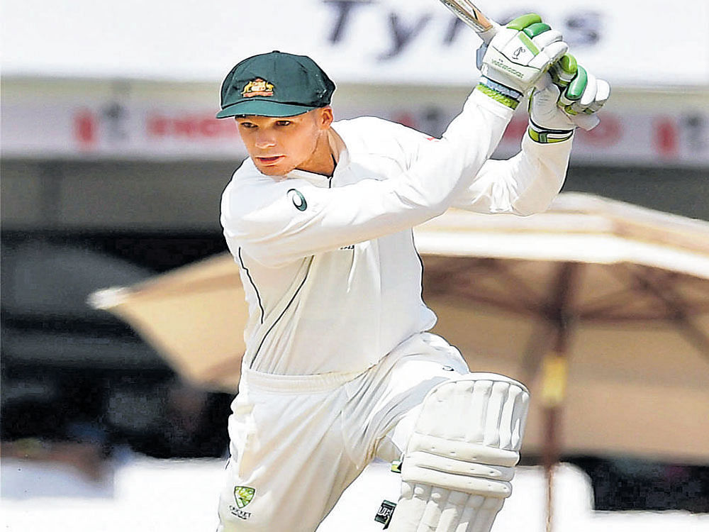 SOLID: Peter Handscomb en route to his unbeaten 72 against India in Ranchi on Monday. PTI