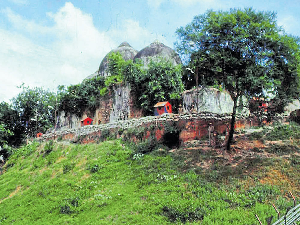 The disputed Ram Janmabhoomi-Babri Masjid complex in Ayodhya. DH ARCHIVES