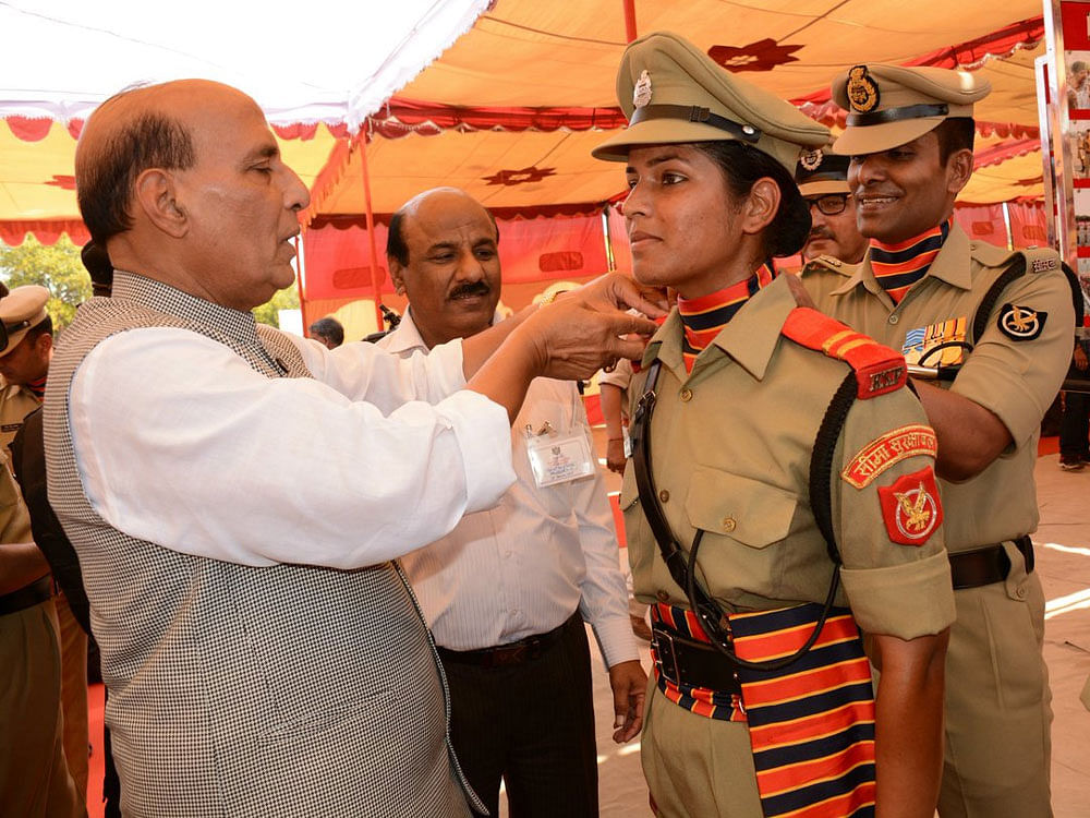 The Home Minister himself put the rank stars on the shoulders of Pareek during the piping ceremony. Image courtesy Neelabh/ Twitter