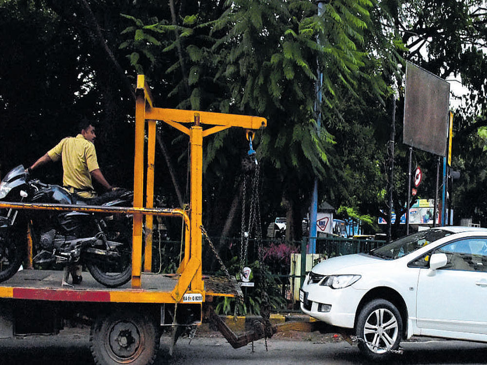 creating awareness The video on towing of vehicles posted on social media is an  attempt to bring in more transparency. DH PHOTO BY B K JANARDHAN
