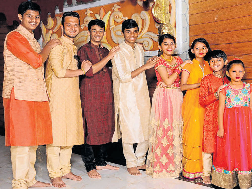 fun time (From  left) Devrath, Pradyumna, Devamsh, Sharan, Thanya, Anushka, Druvanth and Sharvika.