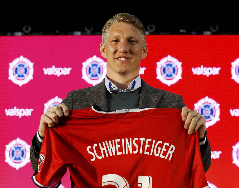 Bastian Schweinsteiger at his presentation at the Chicago Fire.