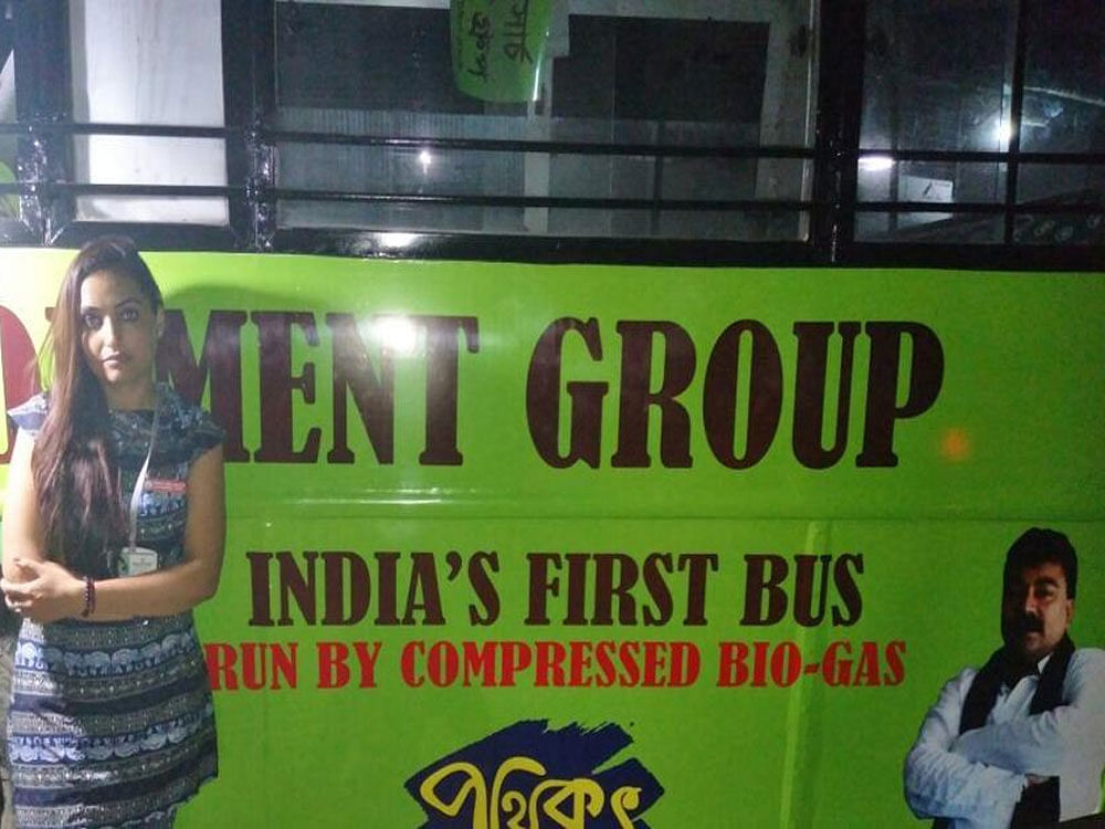 First bio-gas bus in Kolkata with flat Re 1 fare
