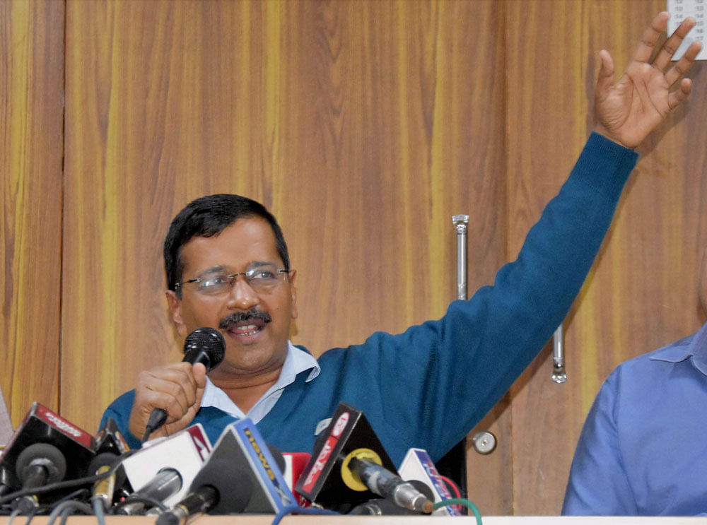 Addressing a press conference at his residence, Kejriwal alleged 'widepsread tampering' of EVMs and claimed VVPAT machines from Uttar Pradesh were being brought to conduct the Rajouri Garden bypoll. PTI file photo