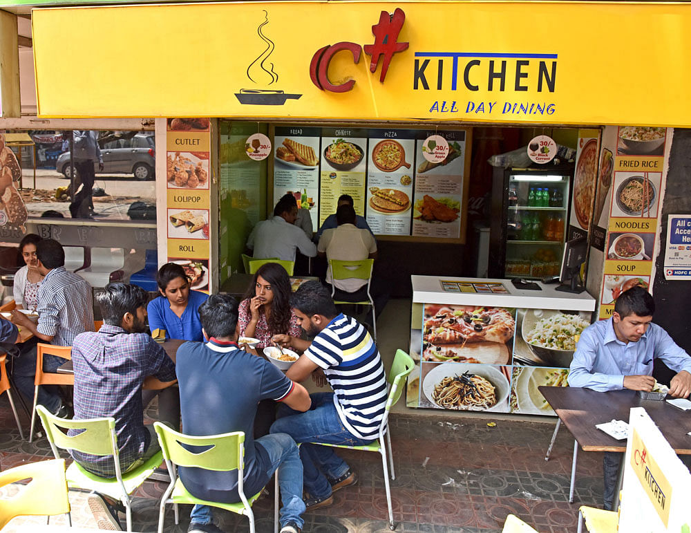 Cool spot: An outside view of the eatery. DH&#8200;PHOTO BY S K Dinesh