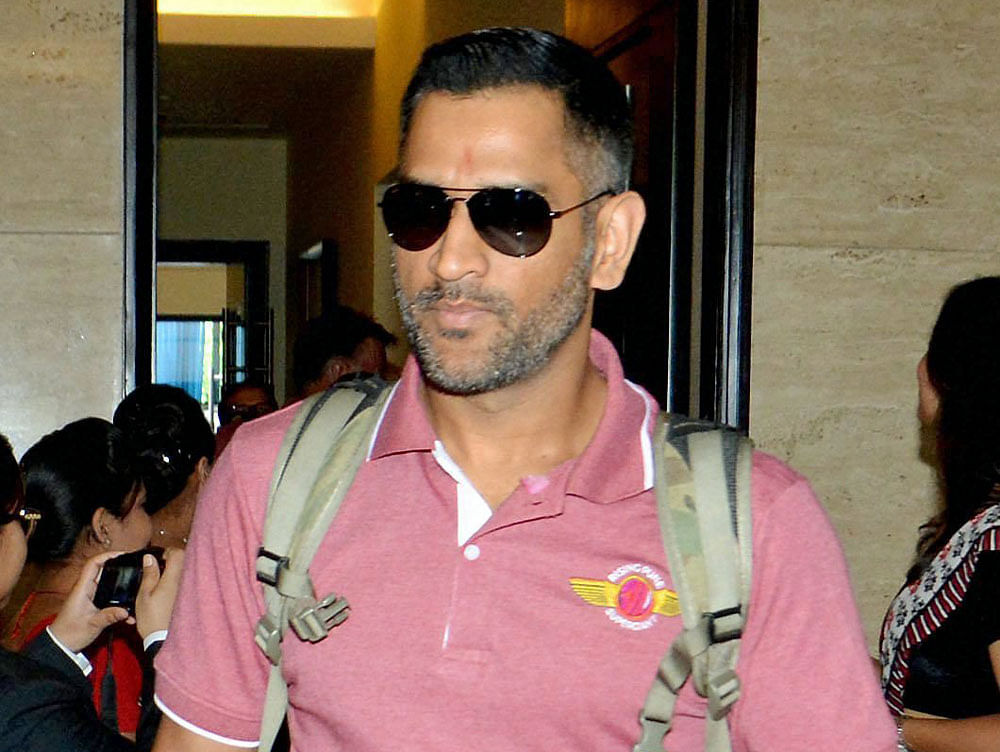 MR COOL: Pune's M&#8200;S Dhoni arrives in Indore on Friday. PTI