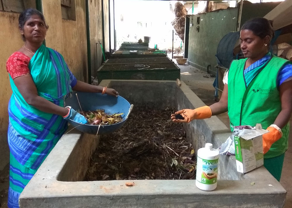 INGENIOUS: The 'Inora Tank method' for kitchen wastes taken up by 'Hasiru Dala Innovations'.