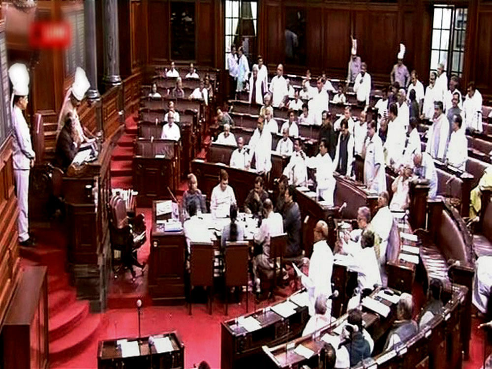 Congress first sought suspension of business to discuss the alleged unleashing of Enforcement Directorate and CBI against former Chief Ministers belonging to opposition parties and then trooped into the Well of the House raising slogans. PTI file photo