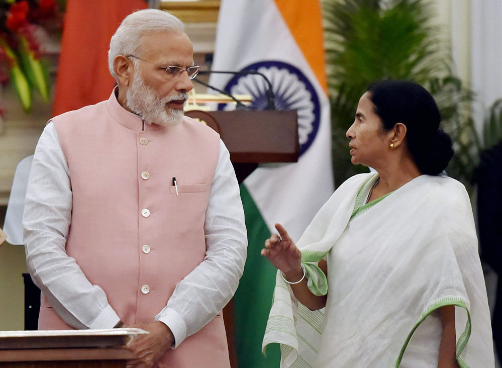 In the nearly half-an-hour-long meeting in the morning, Mamata also raised the loan waiver issue with the PM while discussing the state's debt situation. pti file photo